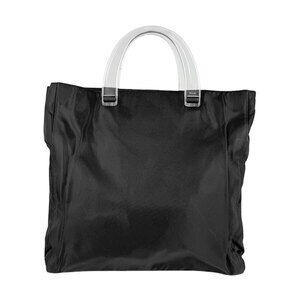 Prada Tessuto handbag clear acrylic handles Shoulder Bag Black